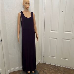 Purple Dress Size XLarge Sleeveless Scoop Neck Sheath Maxi Dress Slinky Silky